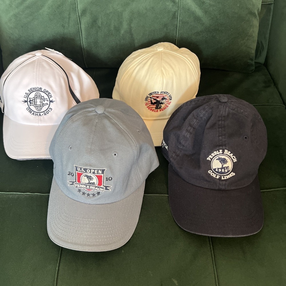 Vintage Golf Hat LOT Pebble Beach & U.S. Senior Open 4 Hats! (h1)